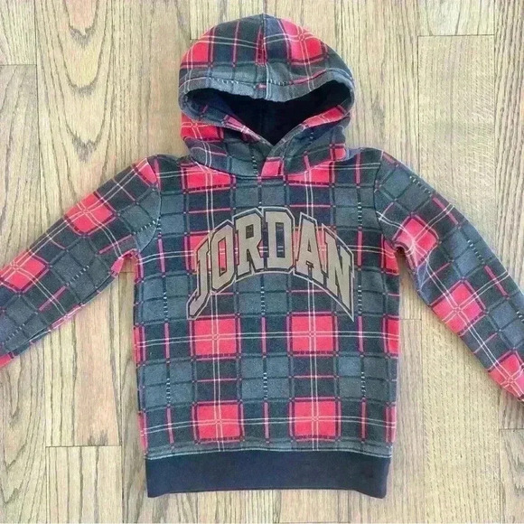 Air Jordan Jumpman Essentials Plaid Pullover Hoodie Boys Sweatshirt Size Medium - Picture 2 of 12